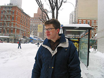 M-86 bus stop on 1st Ave.