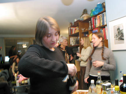 Melissa opens some more wine