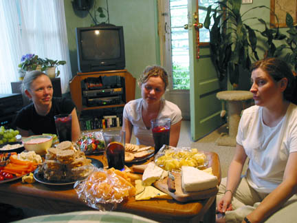 Clare, Megan, Magdelyn, & finger sandwiches