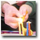The lighting of Chanukah menorah
