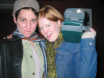 Jenny, Sarah, and polaroid camera