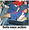 Blue Sofa sees action